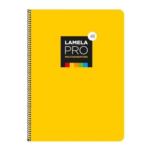 Lamela notesbog A4, gul - spiral, 5 dele, 100 ark, 90 g/m²