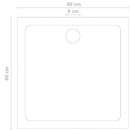 Brusekar 80x80 cm ABS hvid