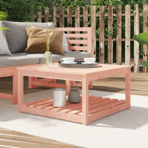 Havebord i massivt douglasgran - 82,5 × 82,5 × 45 cm med hylde
