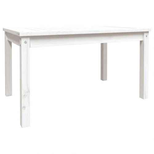 Havebord i massivt fyrretræ - hvid, 82,5 × 50,5 × 45 cm