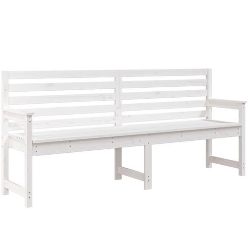 Havebænk 203,5x48x91,5 cm massivt fyrretræ hvid