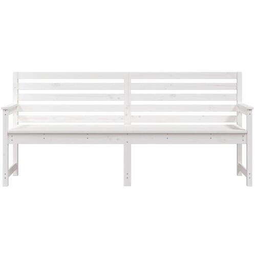 Havebænk 203,5x48x91,5 cm massivt fyrretræ hvid