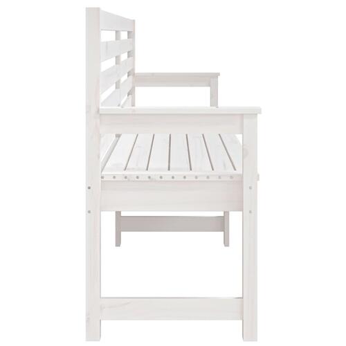 Havebænk 203,5x48x91,5 cm massivt fyrretræ hvid
