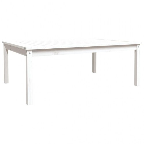 Havebord i massivt fyrretræ - 121 × 82,5 × 45 cm, hvid