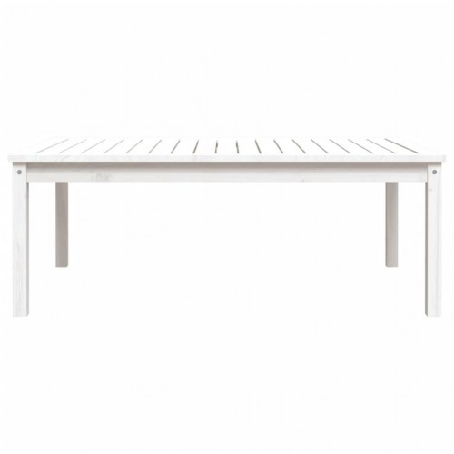 Havebord i massivt fyrretræ - 121 × 82,5 × 45 cm, hvid
