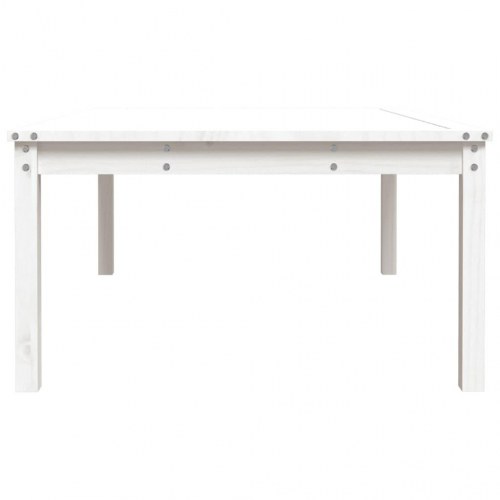 Havebord i massivt fyrretræ - 121 × 82,5 × 45 cm, hvid