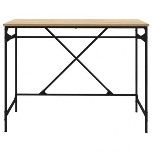 Skrivebord 100x50x75 cm konstrueret træ og jern sonoma-eg