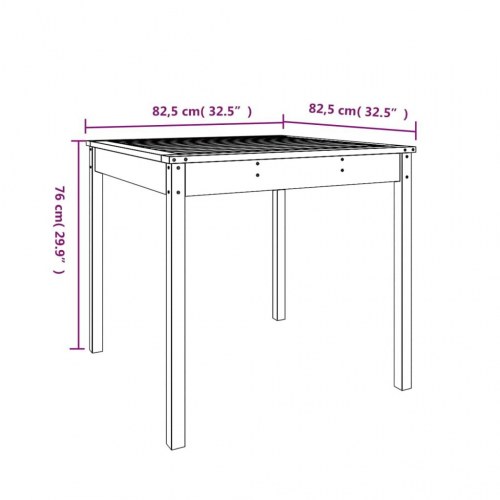 Havebord i massivt douglasgran - 82,5 × 82,5 × 76 cm