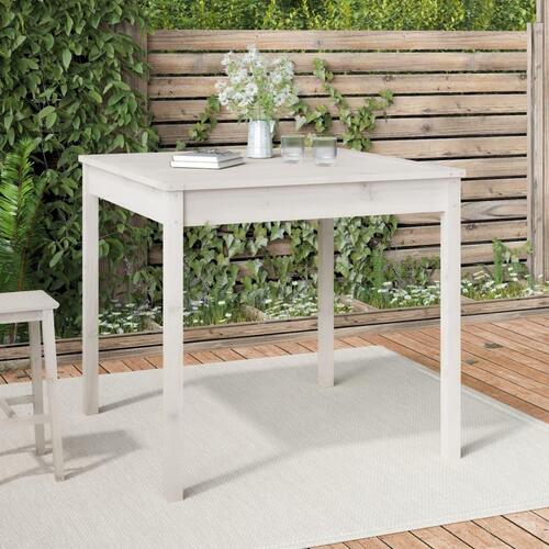 Havebord 82,5x82,5x76 cm massivt fyrretræ hvid