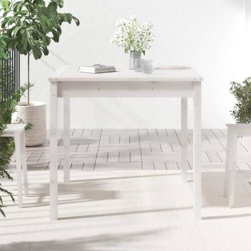 Havebord 82,5x82,5x76 cm massivt fyrretræ hvid