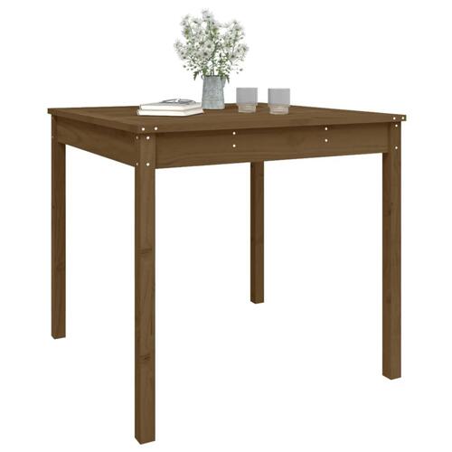 Havebord 82,5x82,5x76 cm massivt fyrretræ gyldenbrun