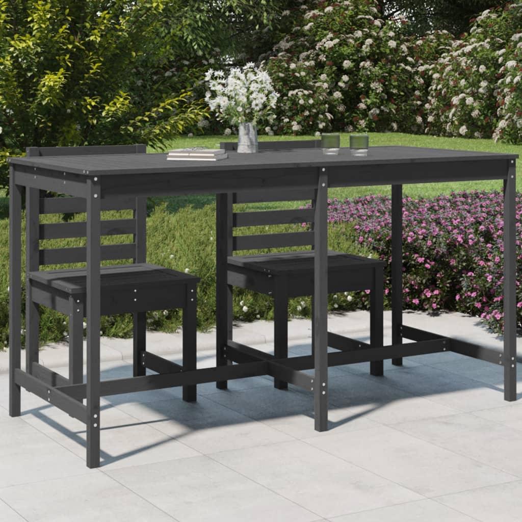 Havebord 203 5x90x110 Cm Massivt Fyrretræ Grå