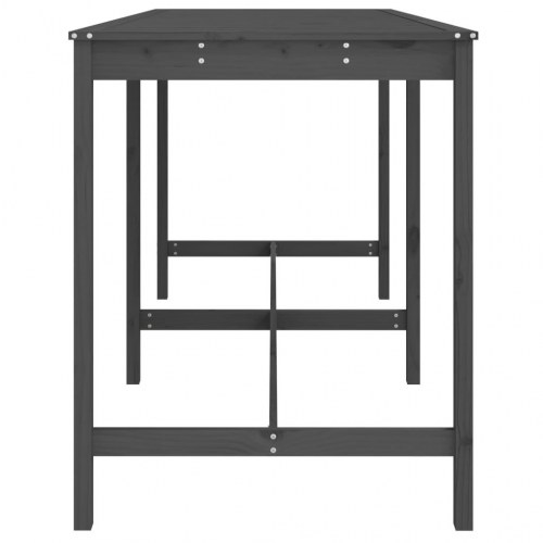 Havebord i massivt fyrretræ - grå, 203,5 × 90 × 110 cm