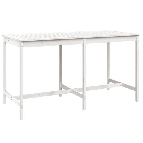 Havebord i massivt fyrretræ - 203,5 × 90 × 110 cm, hvid