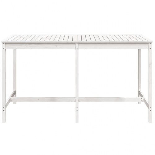 Havebord i massivt fyrretræ - 203,5 × 90 × 110 cm, hvid
