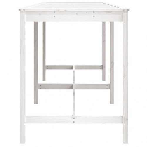 Havebord i massivt fyrretræ - 203,5 × 90 × 110 cm, hvid