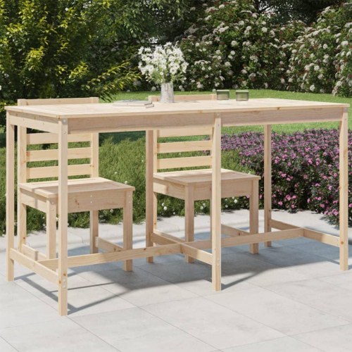 Havebord i massivt fyrretræ - 203,5 × 90 × 110 cm