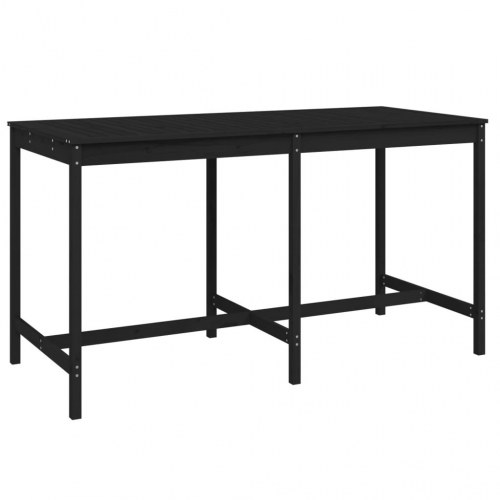 Havebord 203,5x90x110 cm massivt fyrretræ sort