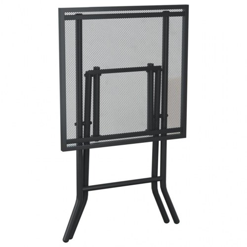 Foldbart havebord 50x50x72 cm stål og meshstof antracitgrå