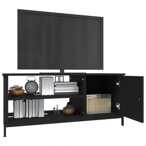 Tv-bord 100x40x45 cm konstrueret træ sort