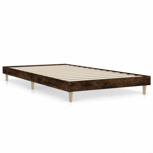 Sengeramme 90x190 cm i konstrueret træ - røget eg (uden madras)