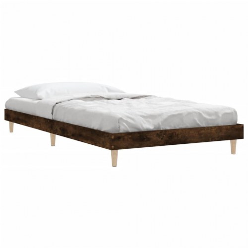 Sengeramme 90x190 cm i konstrueret træ - røget eg (uden madras)