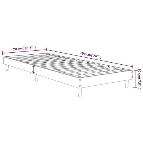 Sengeramme 75x190 cm konstrueret træ hvid