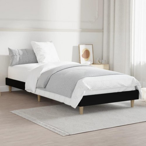 Sengeramme 75x190 cm konstrueret træ sort