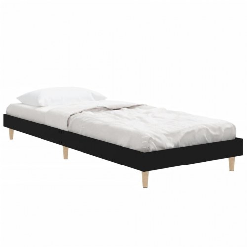 Sengeramme 75x190 cm konstrueret træ sort