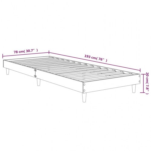 Sengeramme 75x190 cm konstrueret træ sort