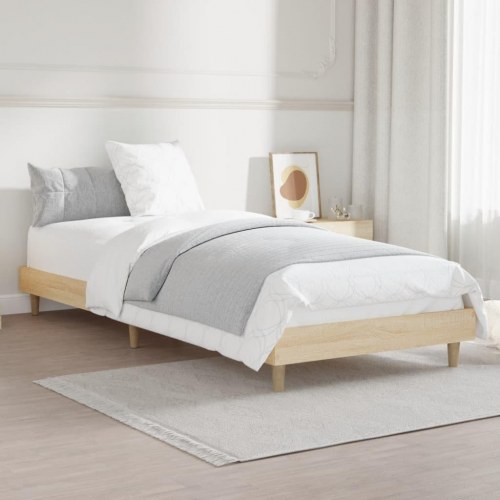 Sengeramme 75 x 190 cm - konstrueret træ i sonoma-eg