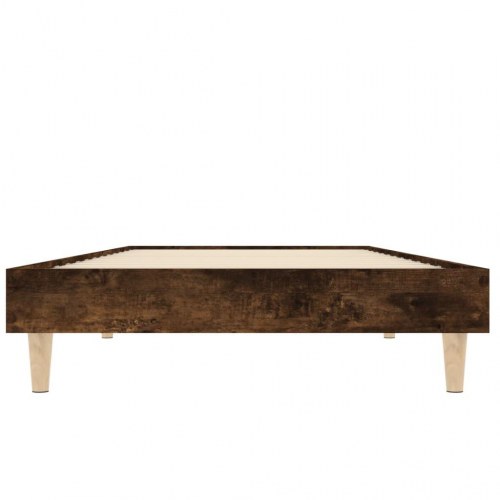 Sengeramme 75×190 cm i konstrueret træ - røget eg, uden madras