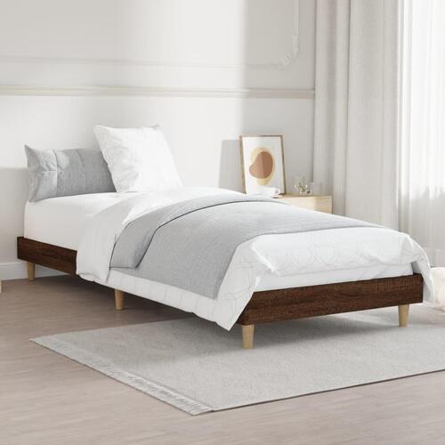 Sengeramme 75x190 cm uden madras konstrueret træ brunt eg