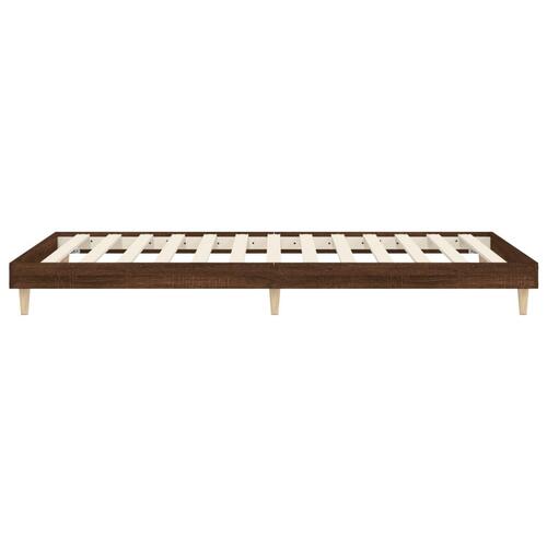 Sengeramme 75x190 cm uden madras konstrueret træ brunt eg