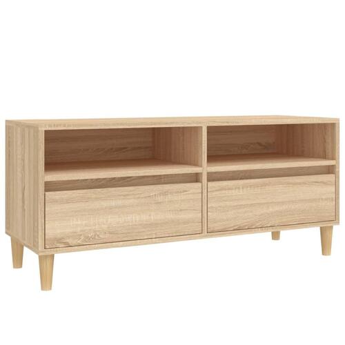 Tv-bord 100x34,5x44,5 cm konstrueret træ sonoma-eg