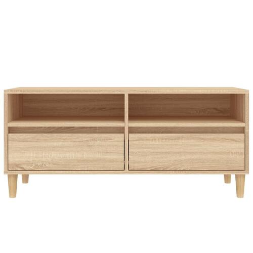 Tv-bord 100x34,5x44,5 cm konstrueret træ sonoma-eg