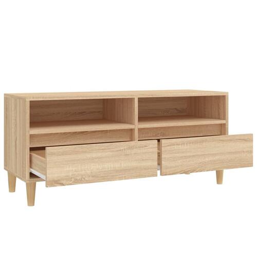 Tv-bord 100x34,5x44,5 cm konstrueret træ sonoma-eg