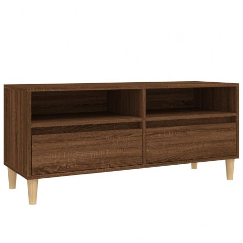 Tv-bord 100x34,5x44,5 cm konstrueret træ brun egetræsfarve