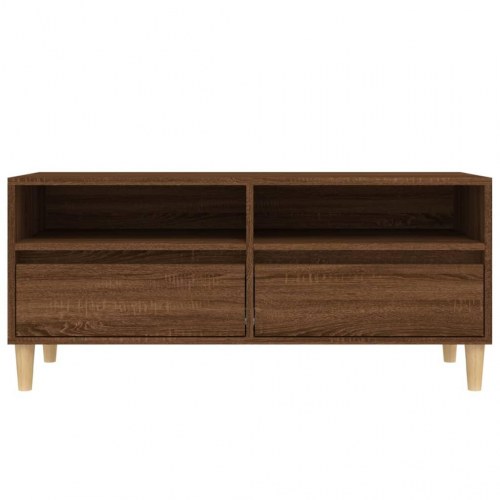 Tv-bord 100x34,5x44,5 cm konstrueret træ brun egetræsfarve