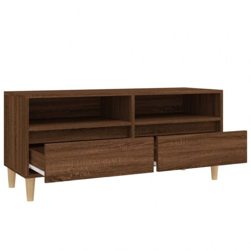 Tv-bord 100x34,5x44,5 cm konstrueret træ brun egetræsfarve