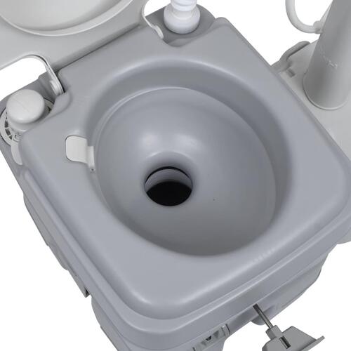 Transportabelt campingtoilet og håndvask med vandbeholder