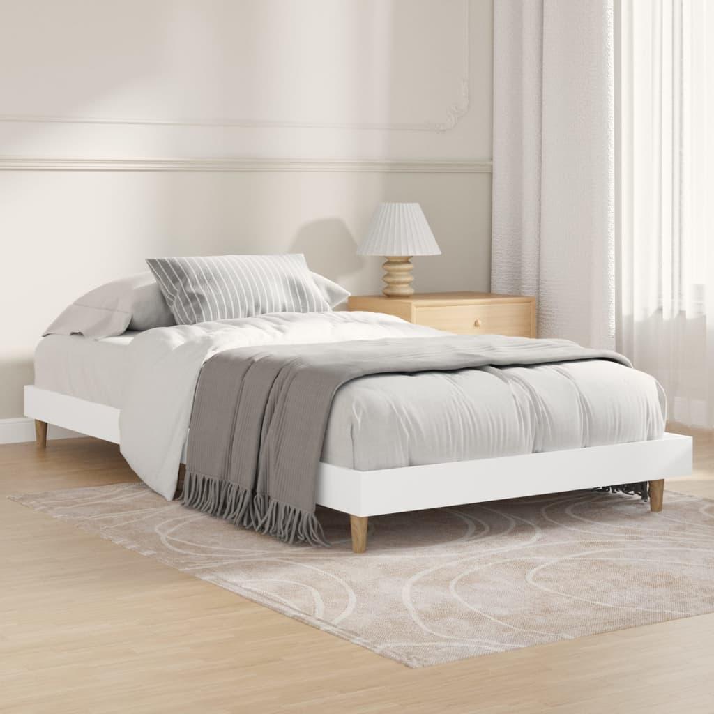 Sengeramme 90x190 cm konstrueret træ hvid
