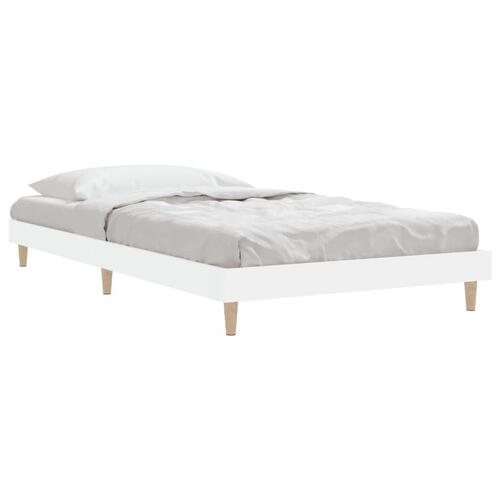 Sengeramme 90x190 cm konstrueret træ hvid