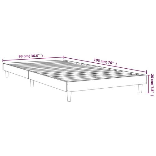 Sengeramme 90x190 cm konstrueret træ hvid