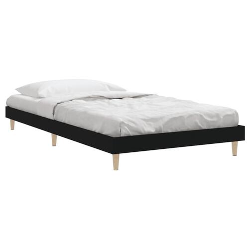Sengeramme 90x190 cm konstrueret træ sort