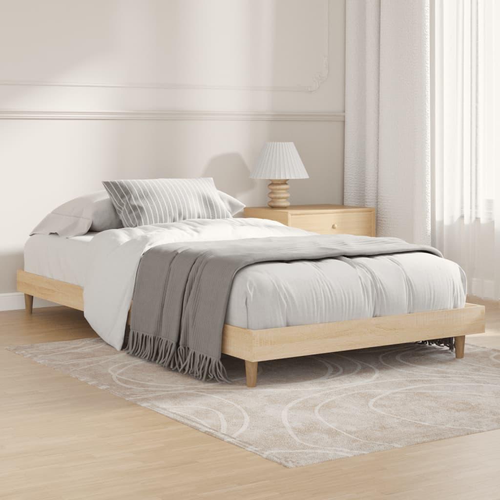 Sengeramme 90x190 cm uden madras konstrueret træ sonoma-eg