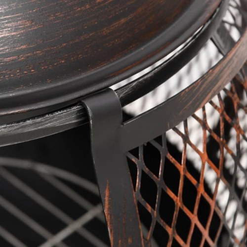 Havepejs med ildrager 39x39x90 cm stål