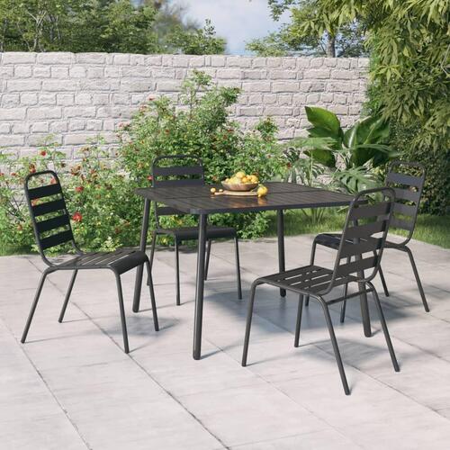 Havebord 100x100x71 cm stål antracitgrå