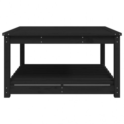 Havebord 82,5x82,5x45 cm massivt fyrretræ sort