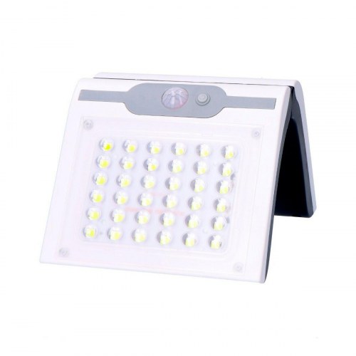 EDM Product solcelle vægarmatur med sensor, hvid - 2 W, 220 lm, 6500 K